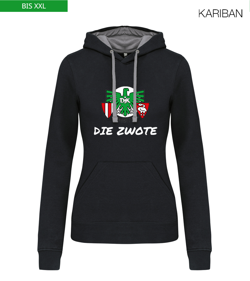 Kariban Damen Hoodie Black Fine Grey "Uwe Frontprint"